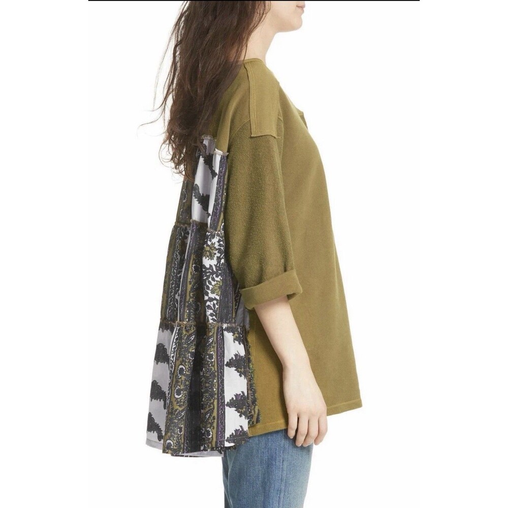 Free People Cool Baby Pullover Small Henley Boho Festival Oversized - Picture 2 of 12